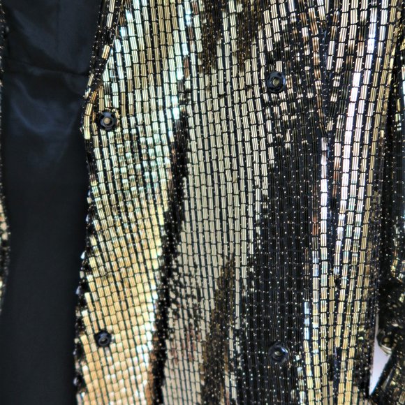 Gold Zara dress / blazer with gold sticker / shiny material - Picture 10 of 10